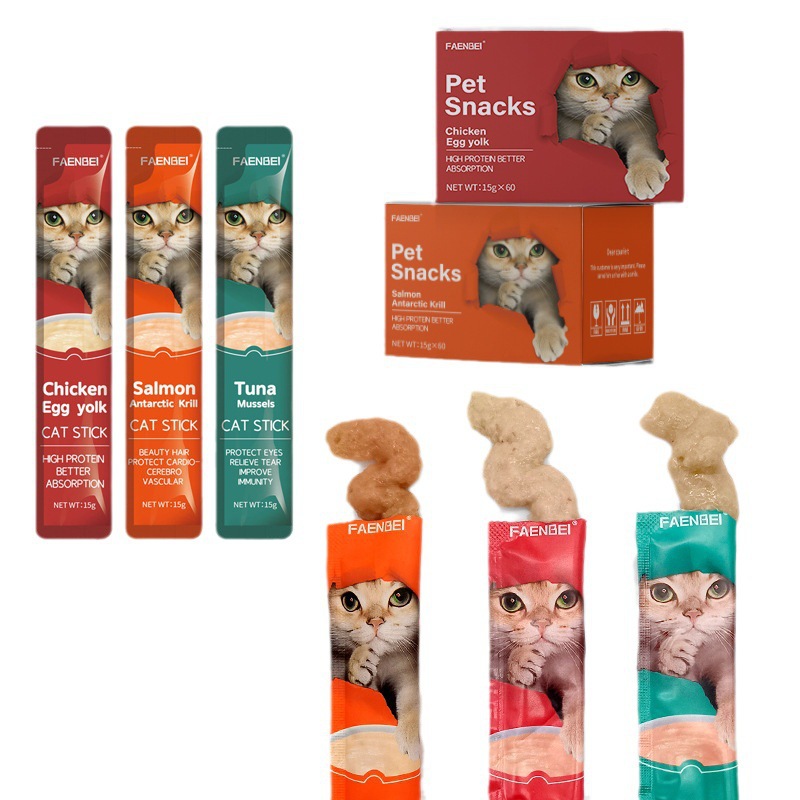 Fanenbei Pure English Cat Snacks, Adult Cats and Kittens, Weight Gain Nutrition Bars, Pet Food Cross-Border E-Commerce