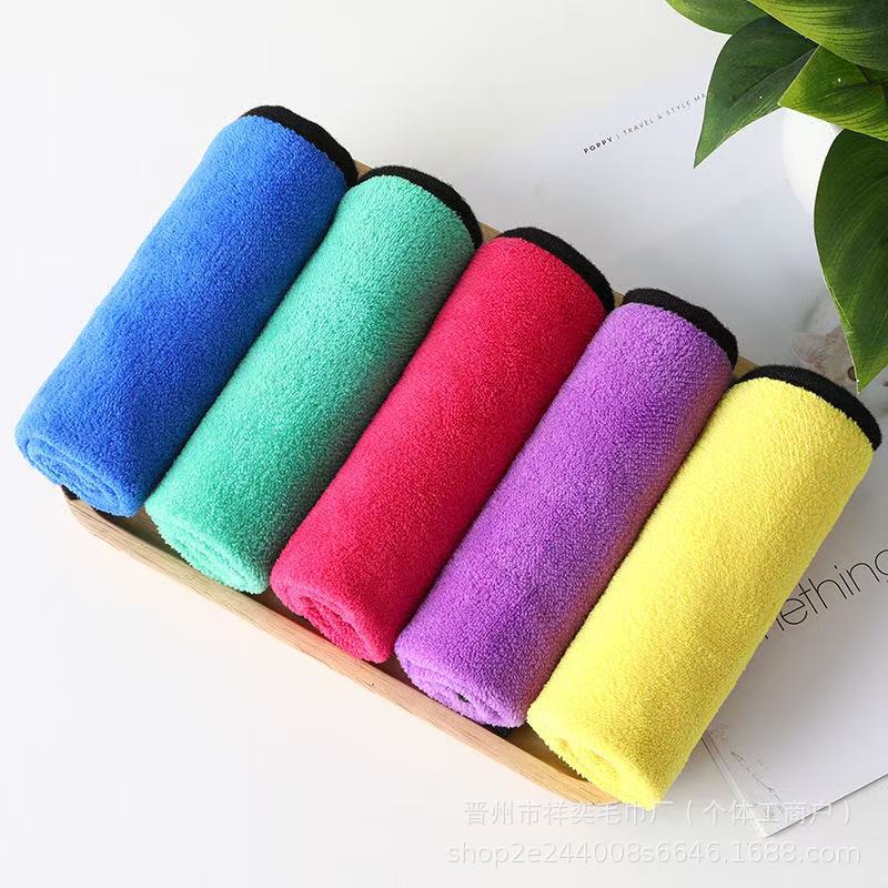 Car Cleaning Towel Car Washing Towel Coral Fleece Double-sided Thickened No Marks Cleaning Towel Kitchen Wipe Scrubbing Cloth Wool