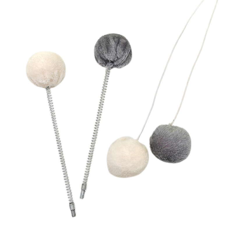 DIY Cat Climbing Frame Accessories Can Hang Cat Toys, Rabbit Hair Balls, Plush Hanging Balls, Elastic Ropes, Velvet Balls to Amuse Cats and Bite