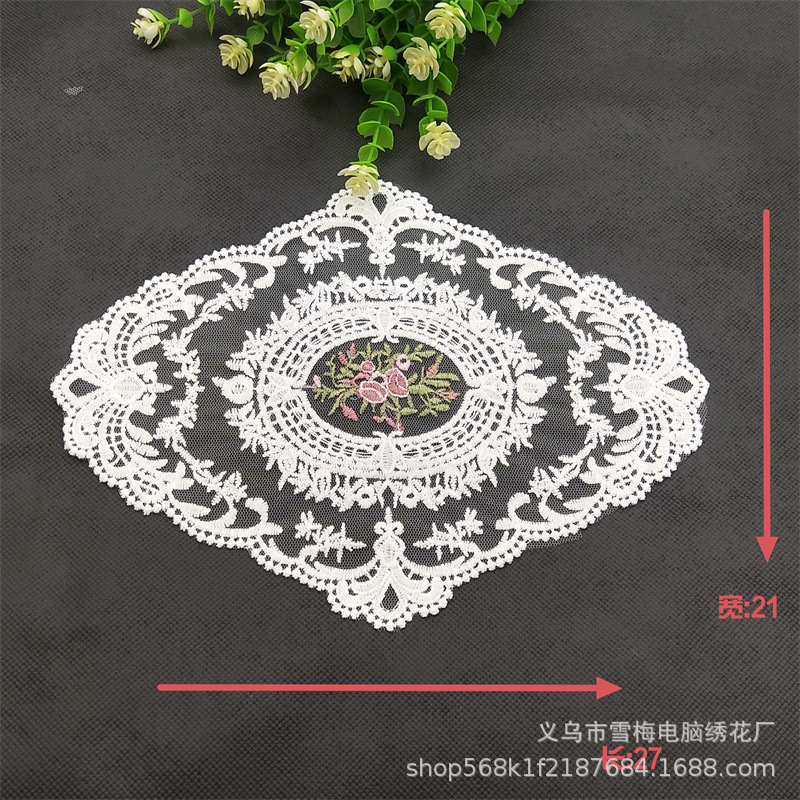 European Style Placemat Embroidered Vintage Lace Coffee Table Mat Dustproof Cover Towel Shooting Props Sofa Mat Decorative Plate Mat Napkin