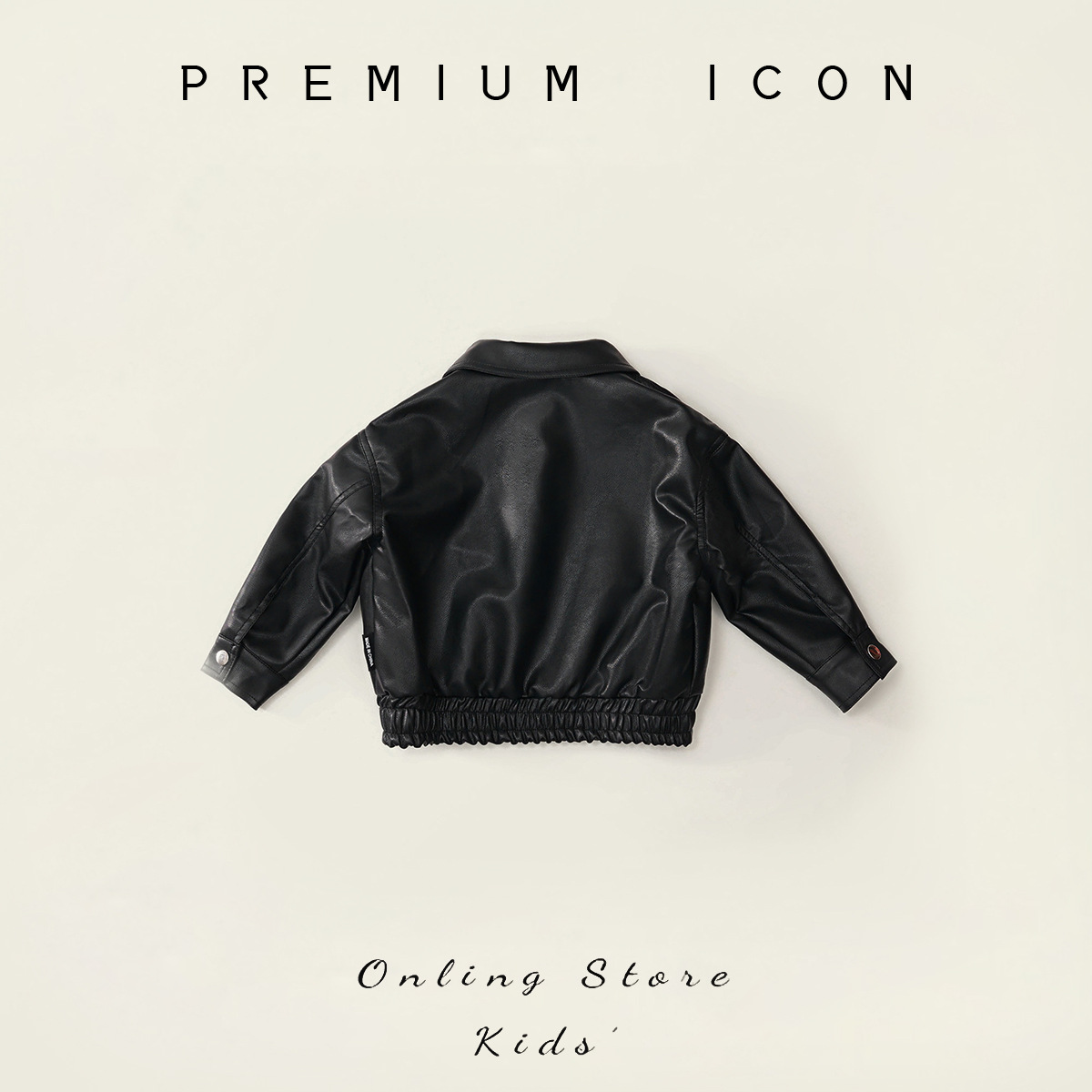 Children's Black Lapel Leather Jacket 2025 Autum New Korean Style Cool Girl Motorcycle Jacket for Small and Medium-Sized Kidsren Dropshipping