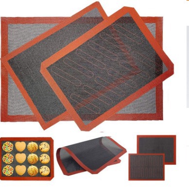Silicone Breathable Mat Baking Tray Breathable Silicone Baking Mat Hollow Mesh Silicone Mat for Baking Bread Non-Stick Fiberglass Hollow Baking Mat
