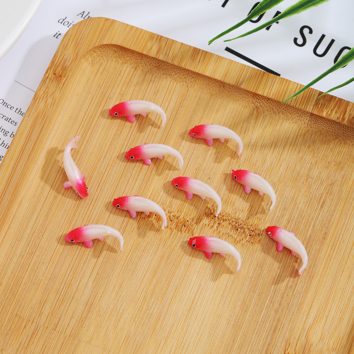 Simulated Mini Pvc Koi Model DIY Cream Glue Handmade Jewelry Accessories Material Miniature Scene Landscaping Ornaments