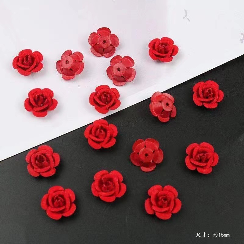 Flocking bow retro roses diy handmade hairpin hair accessories earrings jewelry accessories material