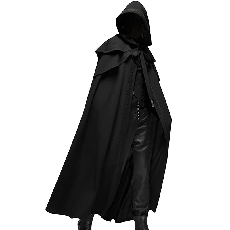 Cross Border Sourcing Halloween Party Medieval 4 Color Cloak Gothic Men's Long Cape in stock