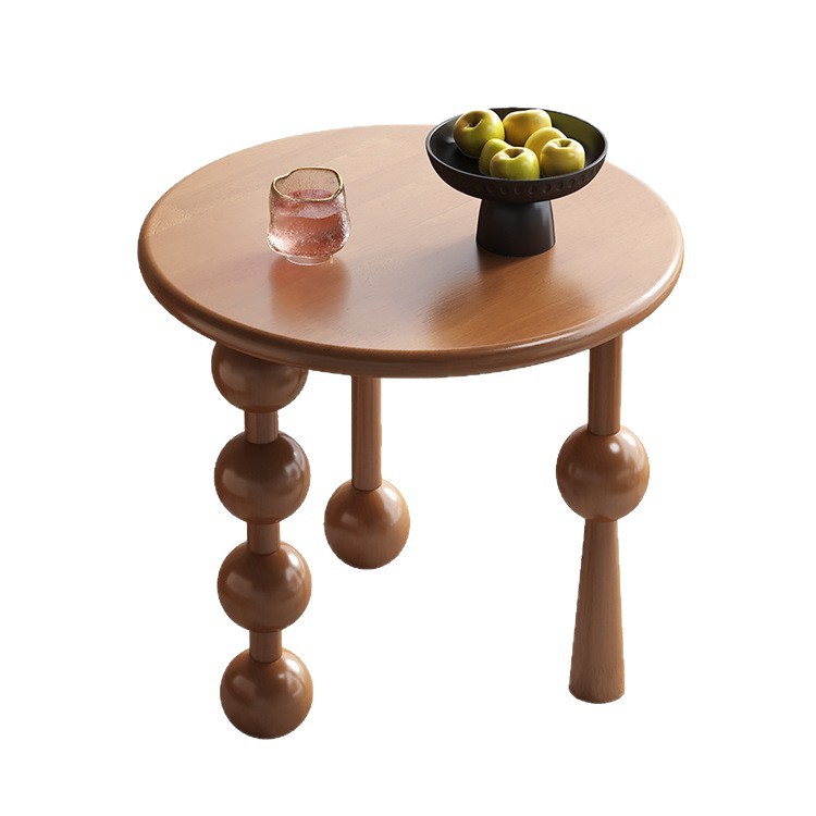 Nordic Solid Wood Round Small Coffee Table Simple Modern Small Apartment Home Corner Table Wooden Living Room Simple Small Tea Table