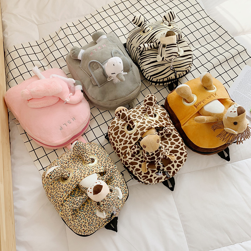 Новый мультяшный плюшевый рюкзак для детей, корейский стиль, для мальчиков и девочек, антиутечка, маленький рюкзак