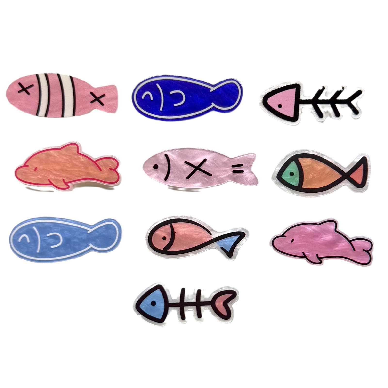 Acrylic New Cartoon Cute Super Cute Water Fish DIY Hairpin Brooch Badge Refrigerator Sticker Accessories Small Accessories