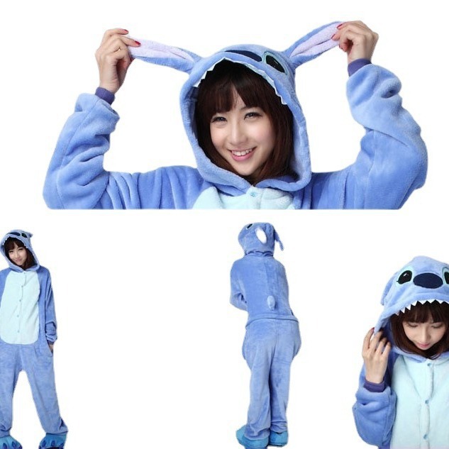 Purple Dragon Flannel Panda Cartoon One-Piece Pajamas for Couples, Animal Stitch Homewear, Thickened and Warm