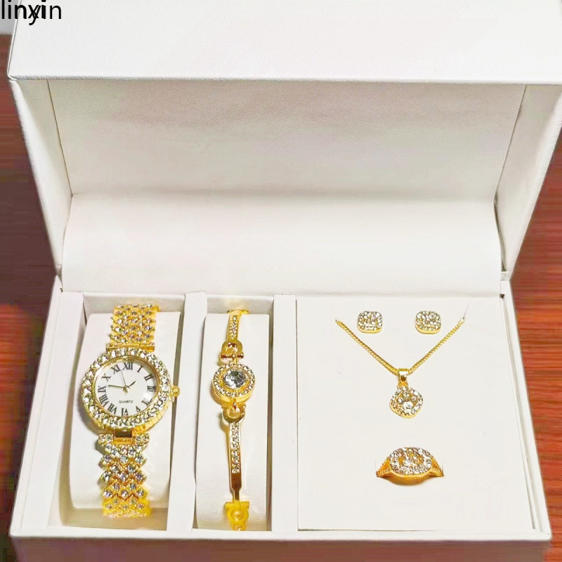 Аутентичный роскошный комплект ювелирных изделий из трех предметов, модные ювелирные изделия с полными бриллиантами для Дня святого Валентина