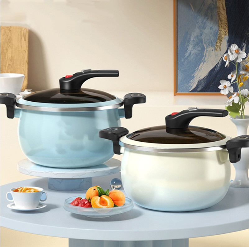 Новая эмалированная кастрюля с микропрессией, большая емкость, многофункциональная