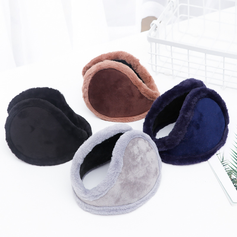 Winter men's warm earmuffs fleece-lined thick plush back wearing earmuffs cold-proof ear warm fashion ear bag wholesale