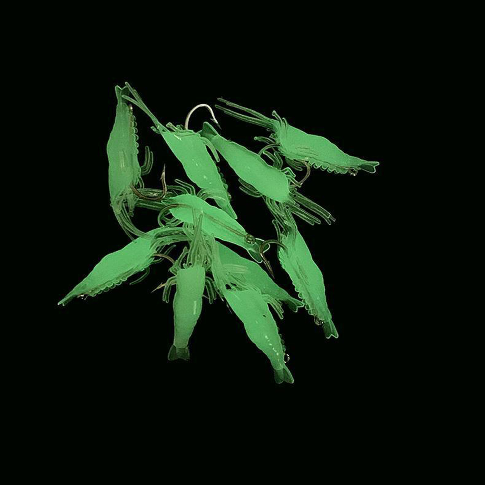 Wholesale bionic luminous fake shrimp Luya bait 4cm with hook fishy smell soft shrimp fake bait Luya mouth-raising bait