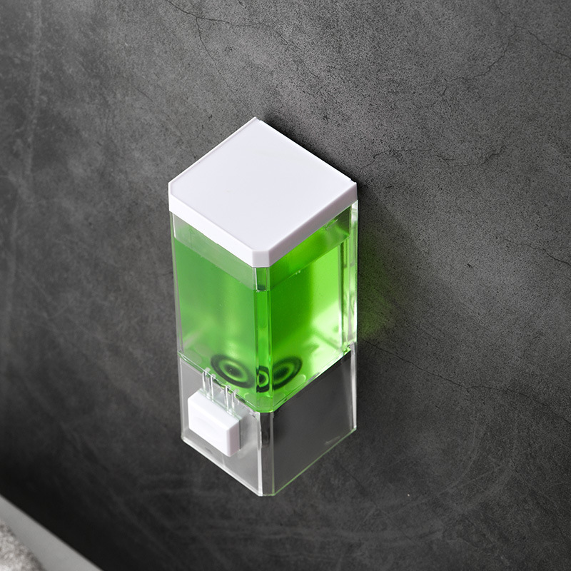 Home Transparent Wall-Mounted Manual Soap Dispenser Toilet Hotel Single Head Non-Punch Hand Soap Dispenser