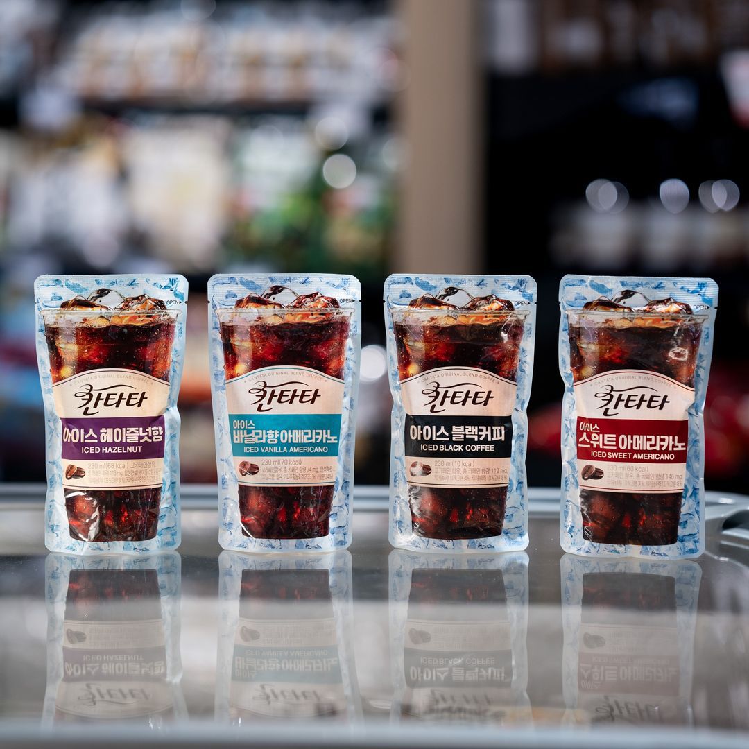 South Korea imported Lotte cantata cantata American hazelnut latte black coffee beverage ready-to-drink bag drink