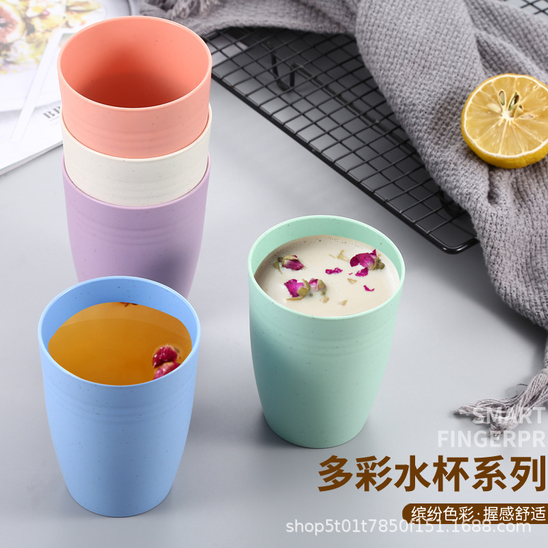 Wheat Straw Japanese Style Creative Hot and Cold Water Cup Beverage Breakfast Milk Cup Drinking Mouth Cup Household Water Cup for Men and Women