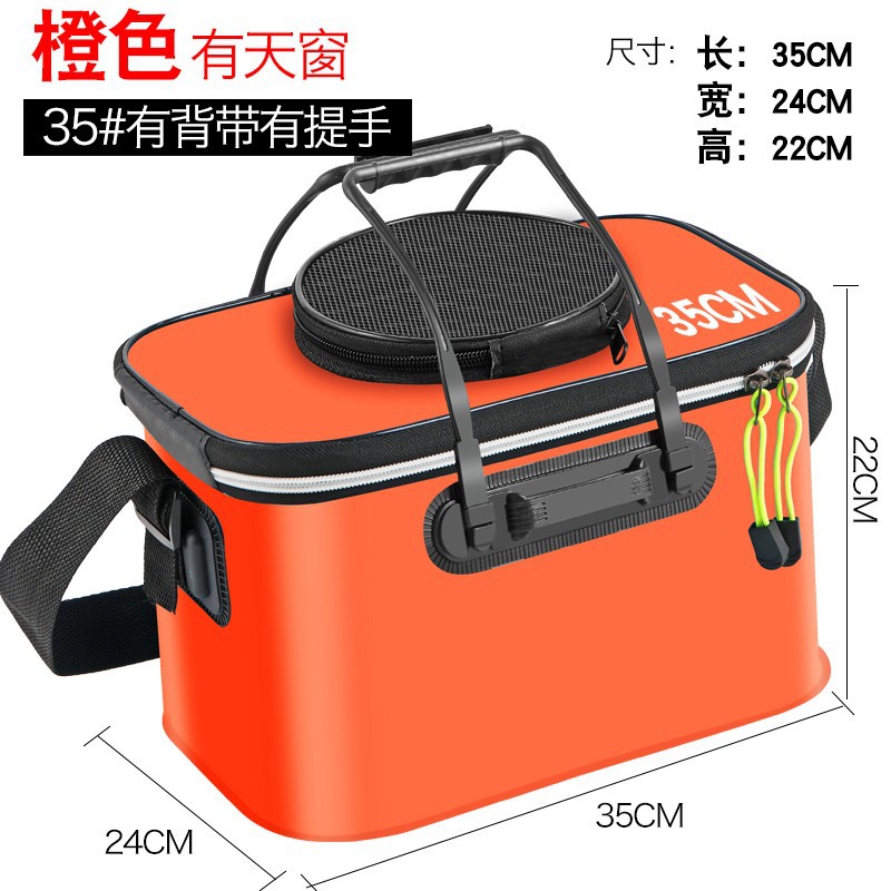 Fishing Bucket Foldableing Portable Live Fish Bucket with Lid Canvas Fish Bucket Fishing Utensils Tool Box Fish Bucket