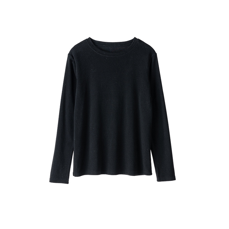 Autumn and Winter Expanded Fleece Base Shirt Women's Inner Crewneck Top Long-sleeved T-shirt Slim-fit Mock Collar Casual Knitted Sweater