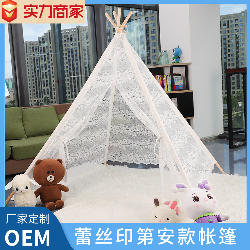 2025 детская палатка, домик для игр, чисто белая индийская палатка для девочек