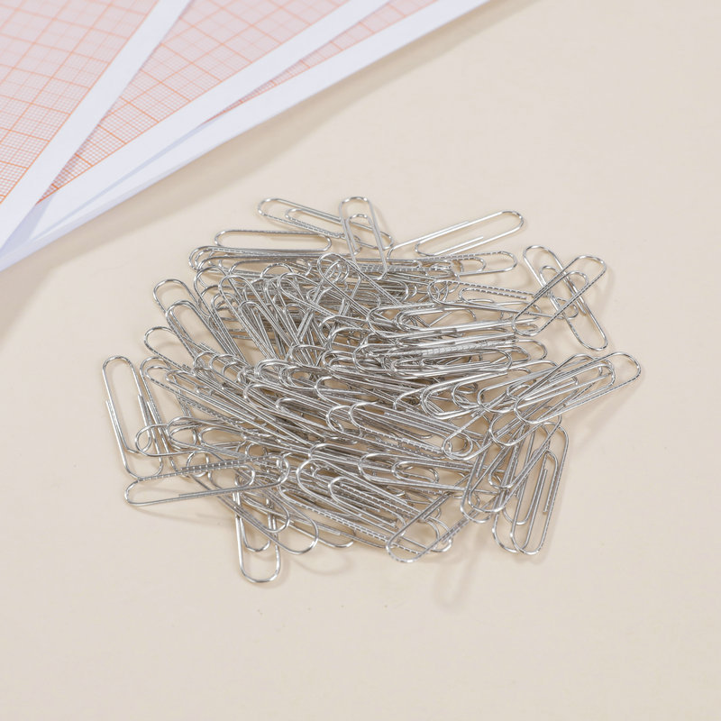 Тисненые нескользящие фиксированные зажимы для бумаги, серебряная булавка, никелированная закладка для бумаги, 100 штук в упаковке, оптовая канцелярия