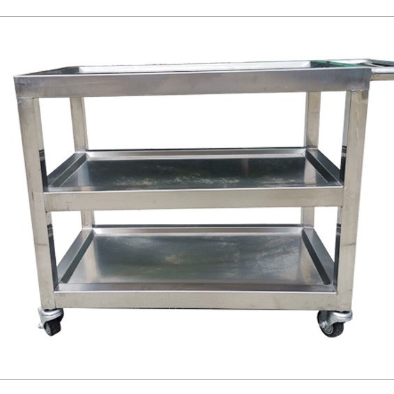 Stainless Steel Trolley Hotel School Restaurant Kitchen Stainless Steel Kitchenware Custom Size Three Layers Two Layers