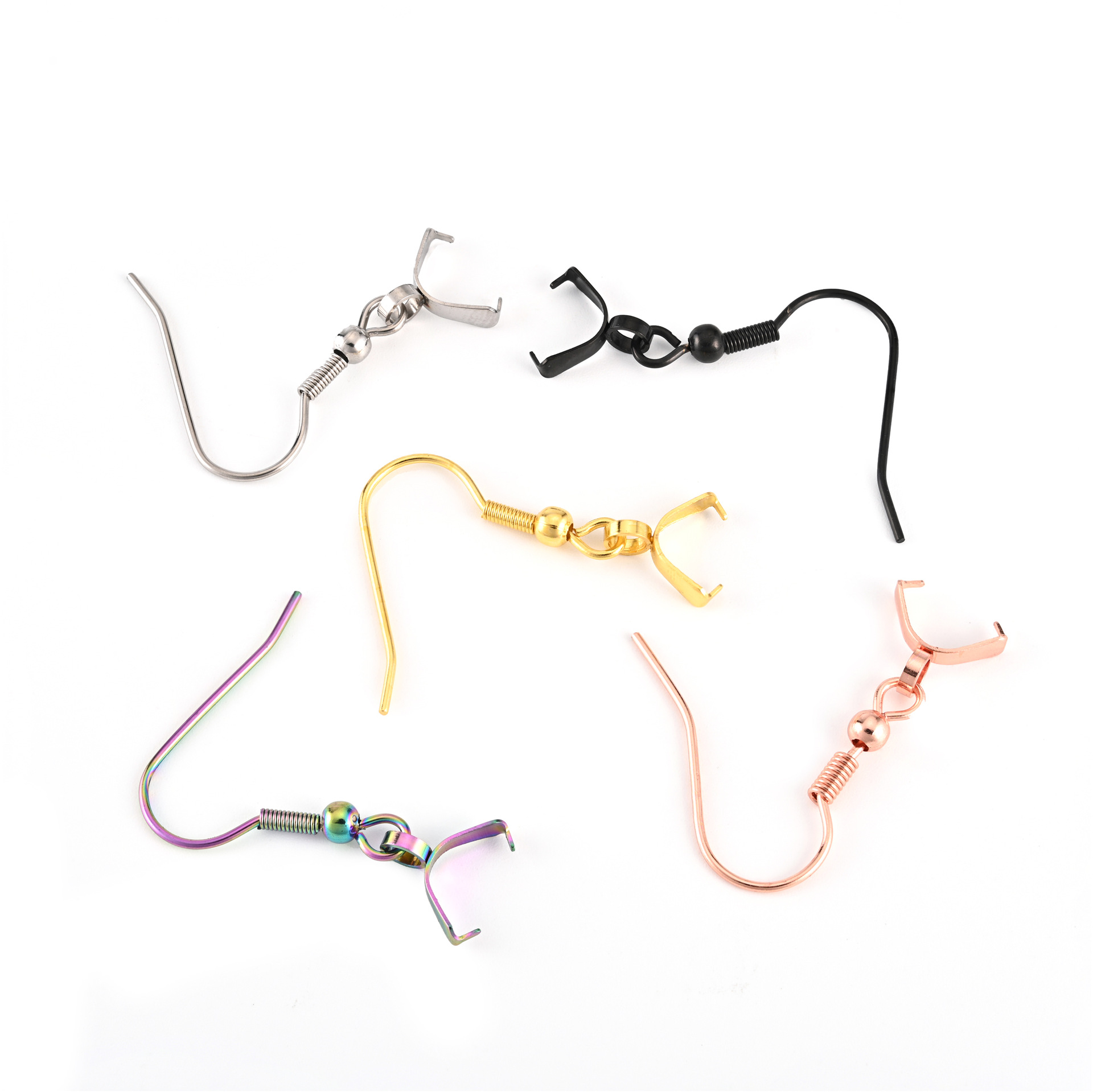 Manufacturer Wholesale Stainless Steel Melon Seed Buckle with Fork Pendant Buckle DIY Jewelry Accessories Jewelry Buckle Universal Ear Hook