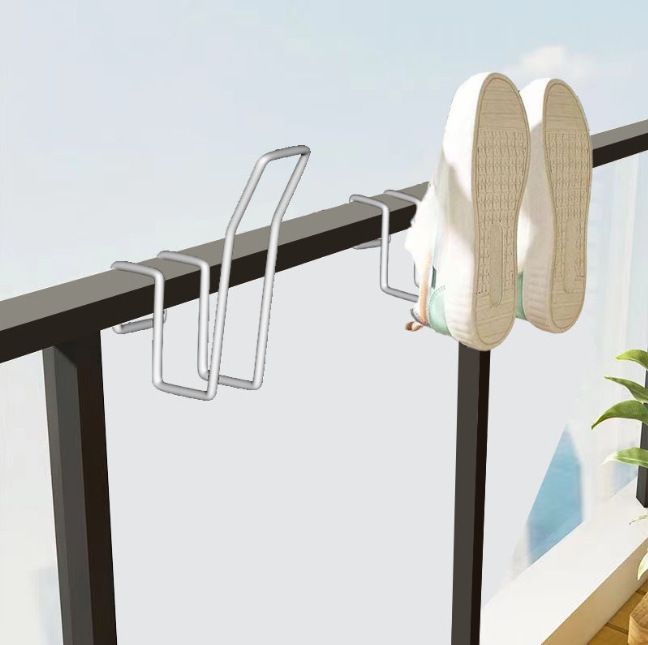 Balcony Drying Shoe Rack Artifact Anti-theft Window Guard Railing Window Drying Rack Window Sill Outdoor Drying Sandal Rack