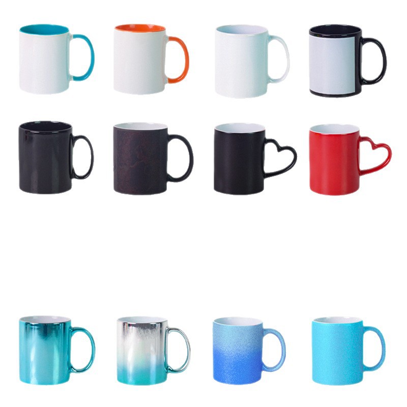 11oz Mug Electroplated Coffee Cup Colored Glaze Straight Ceramic Cup Advertising Event Gift Custom Sublimation Mug