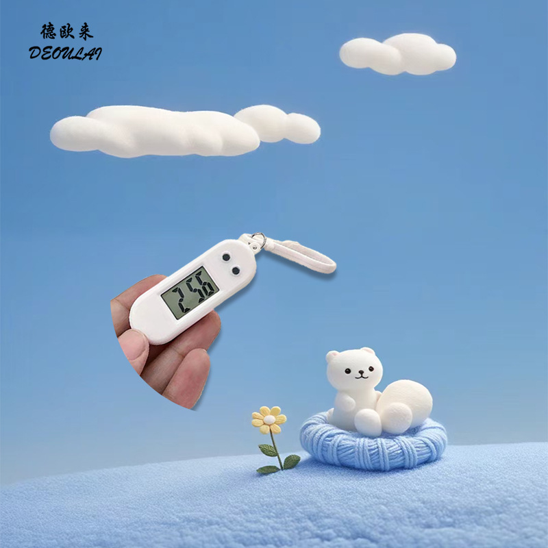 Deoulai Clock Mini Keychain Hanging Watch Student Time Management Examination Learning Mute Electronic Clock 552