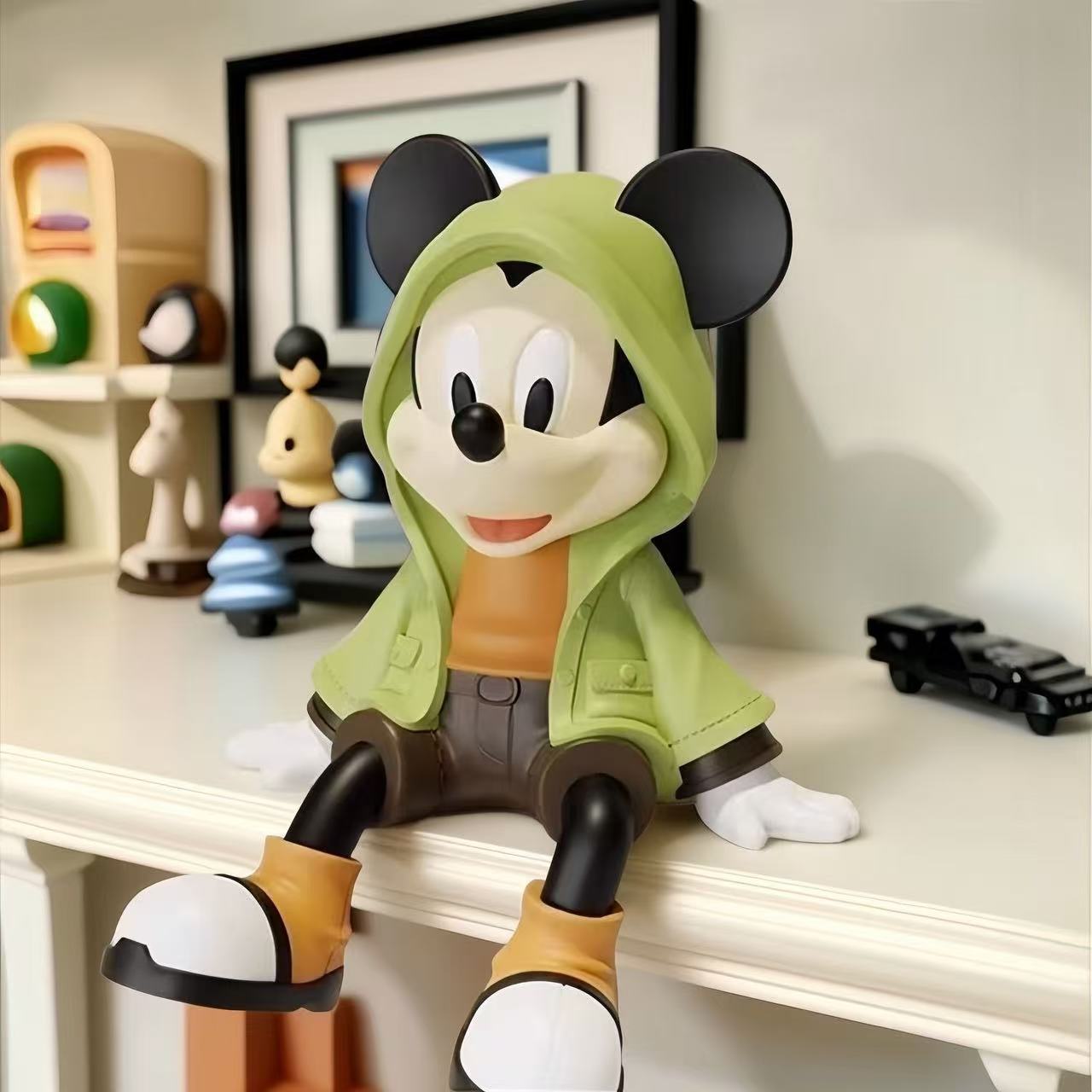 Windbreaker Mickey Sitting Posture Ornaments Living Room Tv Cabinet Decoration Entrance Wine Cabinet High-End Niche Hand-Made Light Luxury