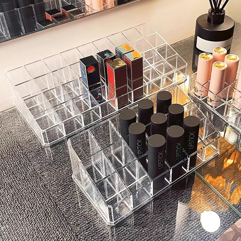 Lipstick Storage Box Dustproof Desktop Cosmetic Nail Polish Transparent Lipstick Box Advanced Lip Glaze Acrylic Storage Rack