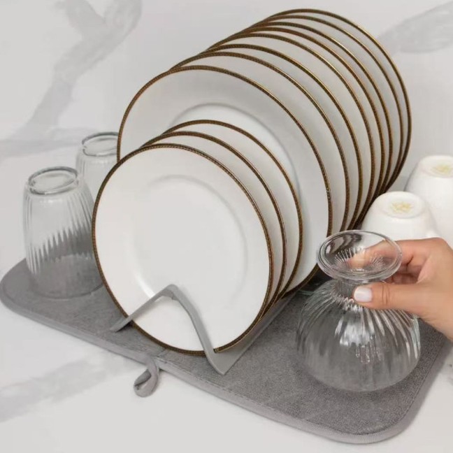 Nordic Style Solid Color Foldable Storage Bowl Coaster Kitchen Dish Table Mat Cloth Mat Removable Drain Mat