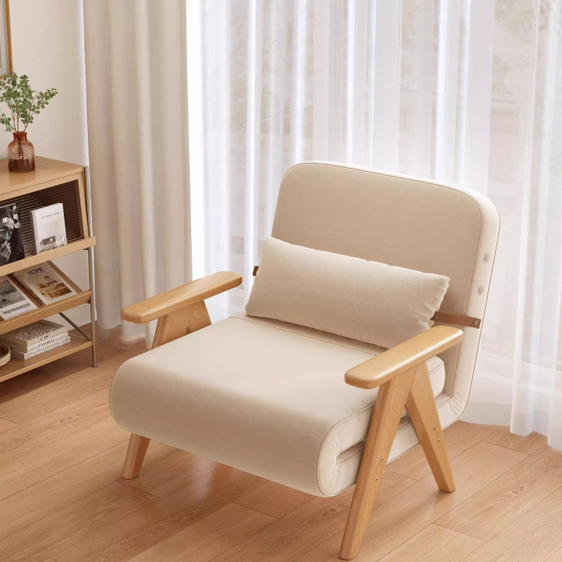 Folding Sofa, Household Multifunctional Sofa Bed, Solid Wood, Small Apartment, Dual-Use, One Piece, Free Shipping, One Piece, Export
