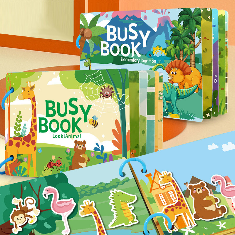 Cross-border in stock tearing book quiet book children's busy book busy book paste book early teaching educational toys