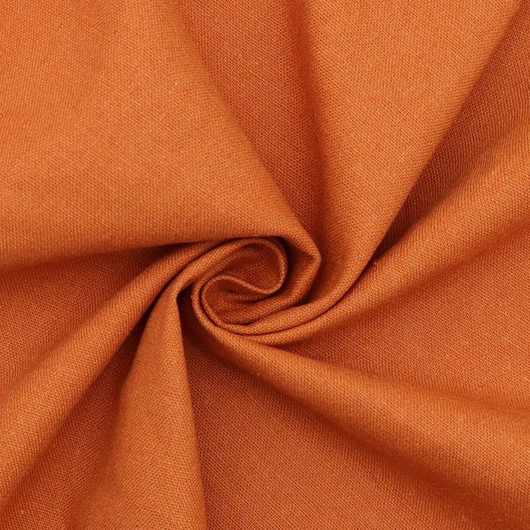 Linen cotton clothing fabric in stock 212g plain shirt dress 11*11 linen cotton fabric