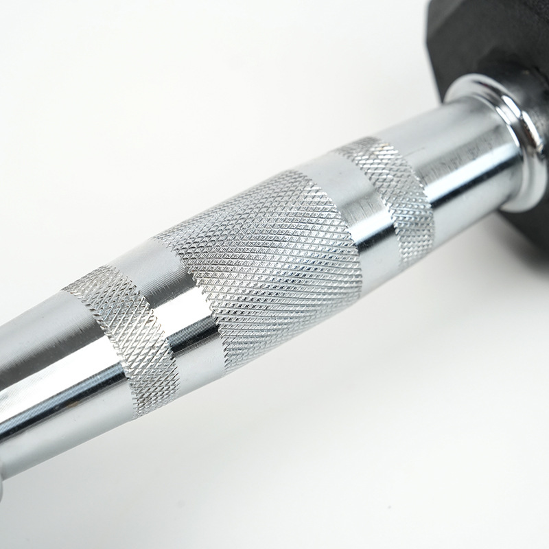 Cross-border wholesale hexagonal fixed dumbbell plastic commercial gym private training arm strength cast iron plastic dumbbell