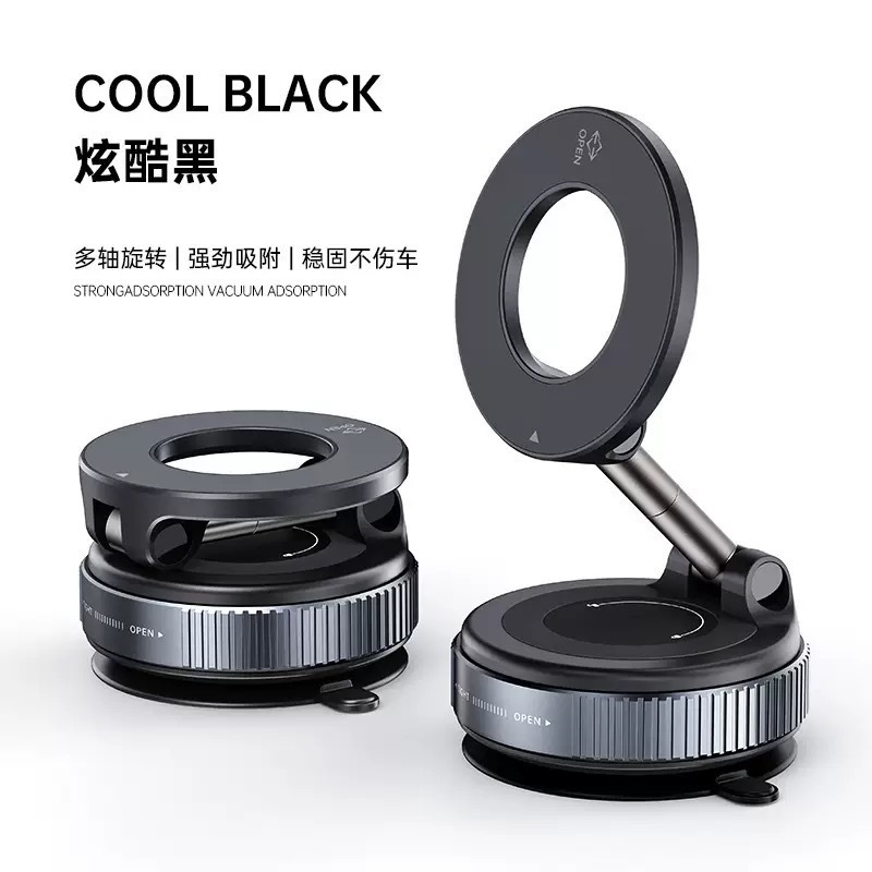 New Mobile Phone Magnetic Holder, Rotating Foldable Double-Sided Suction Holder, Car Vacuum Adsorption Holder That Can Be Used While Sucking