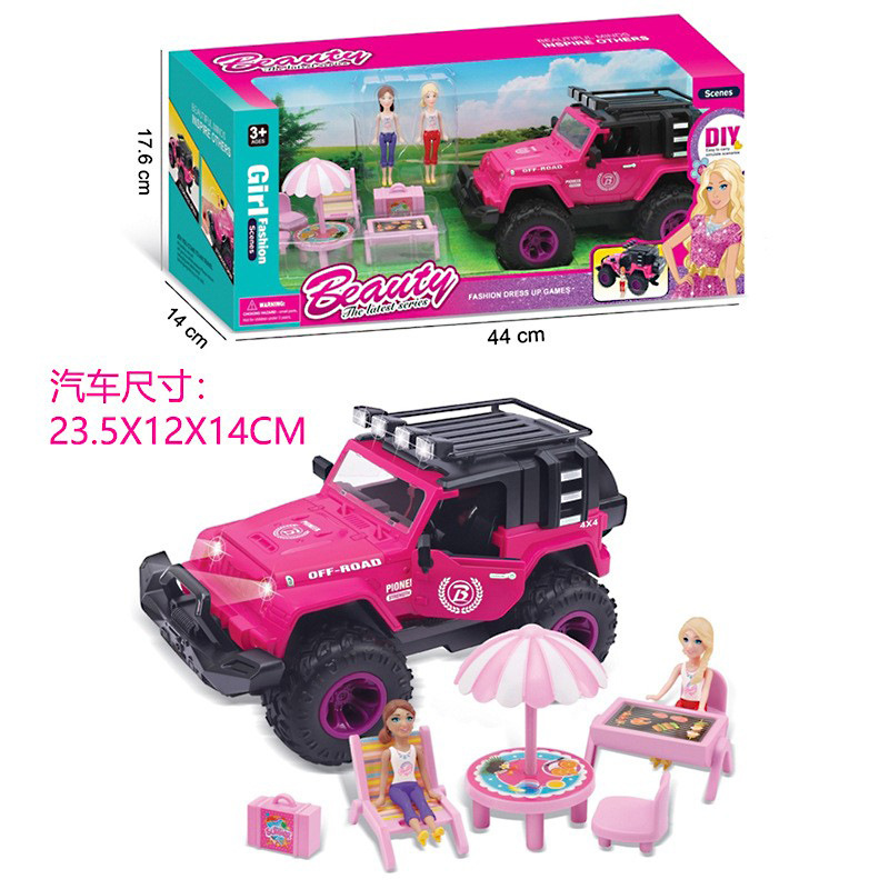 Хит продаж, игрушечный спортивный автомобиль для кукол, внедорожник с звуковыми и световыми эффектами