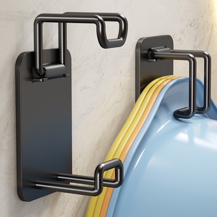 Foldable Washbasin Rack Without Punching Washbasin Rack Wall-Mounted Washbasin Basin Kitchen Bathroom Hook Basin Hook