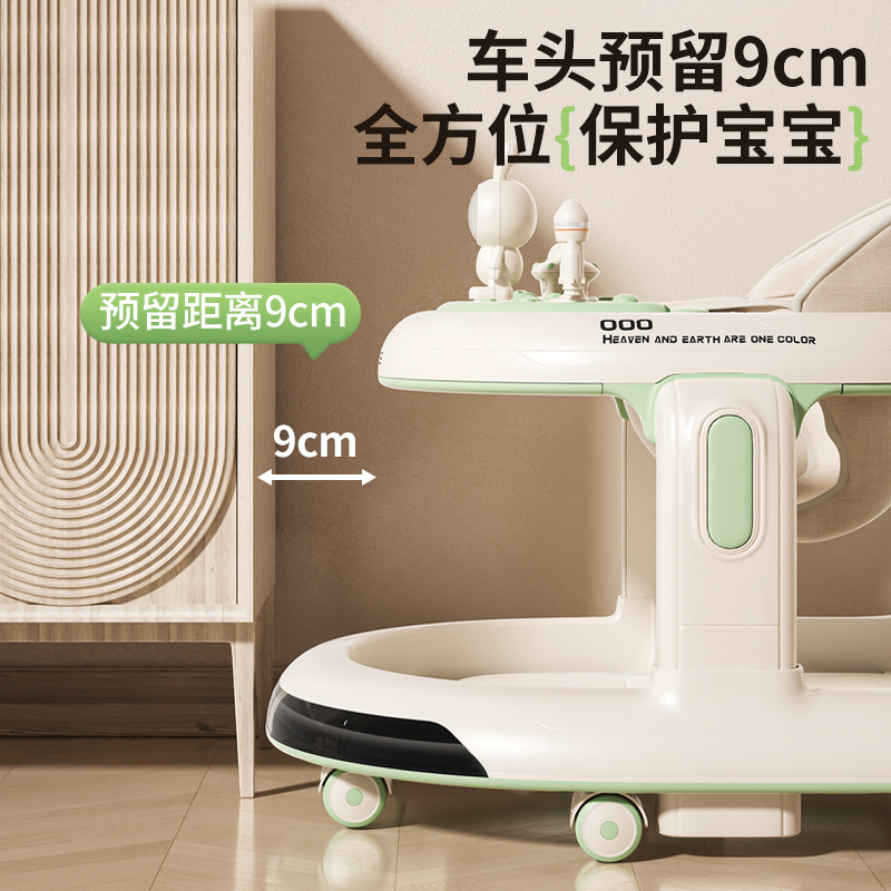 Baby walker anti-O-leg multi-function rollover trolley can sit baby walking walker