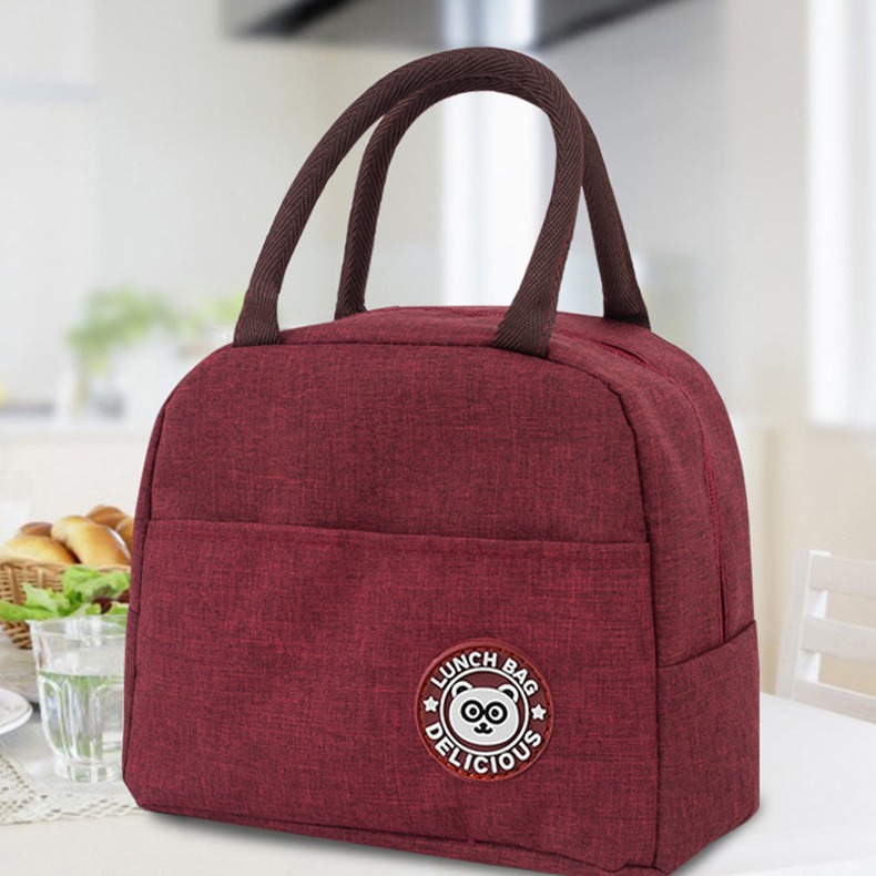 New Cationic Oxford Cloth Double Portable Thickened Aluminum Foil Lunch Box Bag Lunch Bag Heat Preservation Bag with Rice Lunch Bag