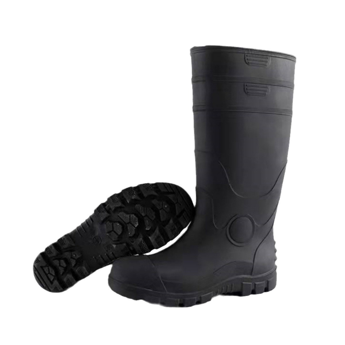 High Earthworm PVC Anti-smashing Rain Boots Security Shoes 1 Pair GA84102