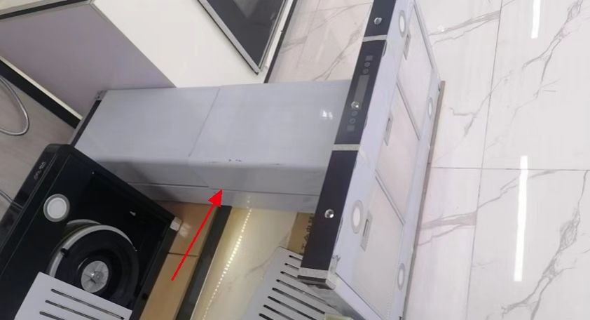 Встраиваемая вытяжка для острова с верхним всасыванием, плоской крышкой, квадратной формой и сенсорными переключателями с обеих сторон