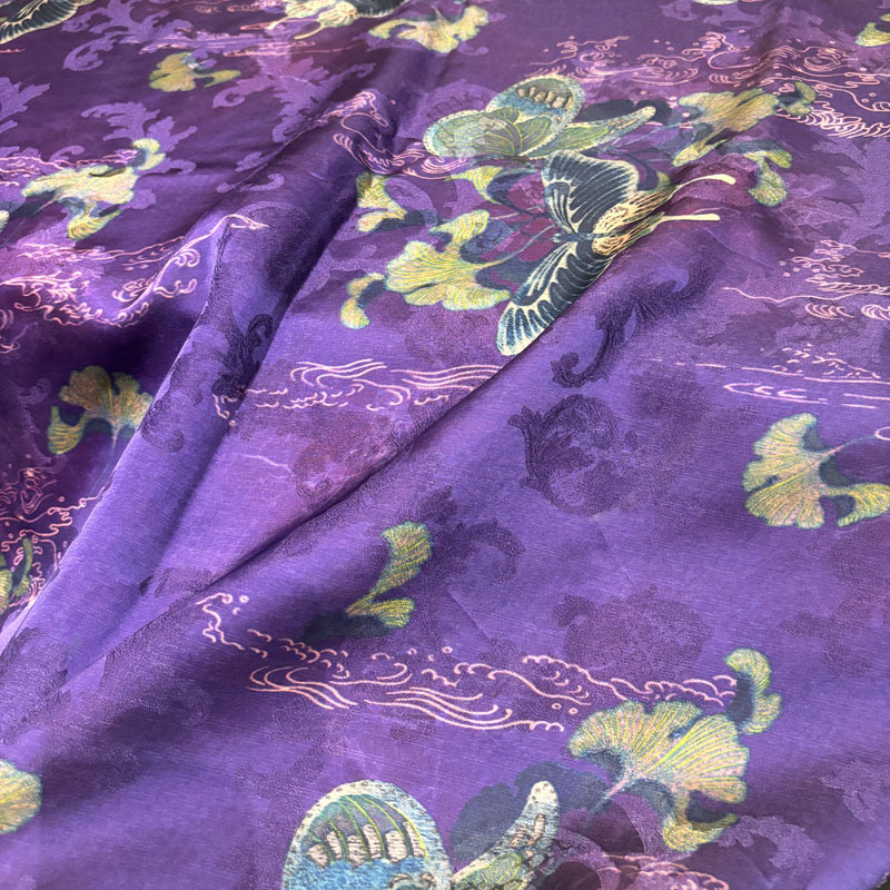 Caiyun Moth High Precision Xiangyun Yarn Fabric over Dioscorea Human Silk High-end Cheongsam Clothing Fabric dress Guofeng