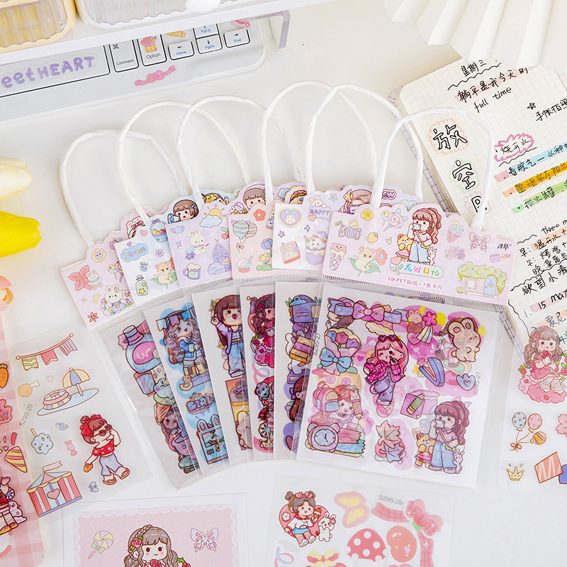 Internet Celebrity Ins Cartoon Handbook Sticker Children's Handmade Creative Small Gift Little Girl Gift Kindergarten Prize