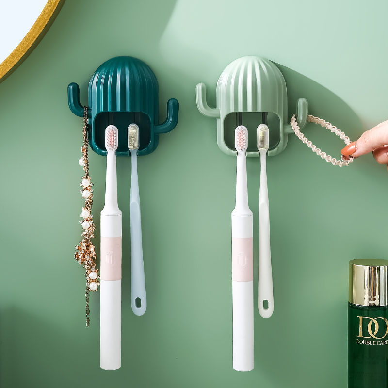 Creative Cactus Electric Toothbrush HolderWall-mounted Wall-mounted Toothbrush Storage Rack Punch-free Dental Rack for Washing Table