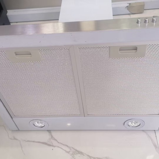 Island-Style Range Hood with Top Suction, Flat Cover, Island-Mounted, Square Shape, Reversible Switch, European and American Standard Plug