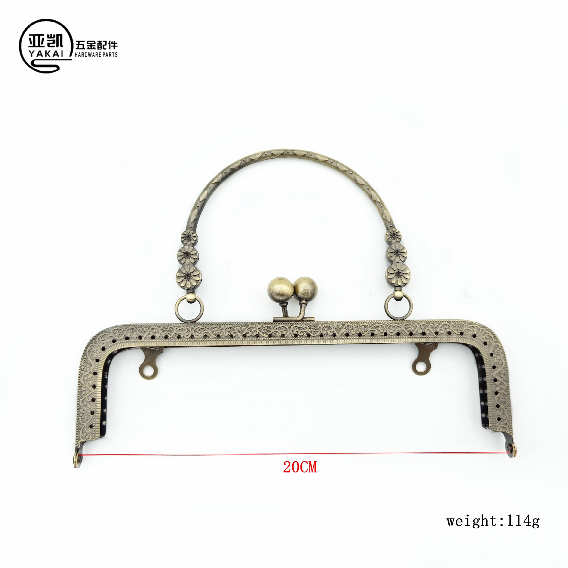 20cm Square Embossed Three Flower Mouth Gold, Hand Mouth Gold, Handle Mouth Gold, Mouth Gold Accessories, Bag Accessories