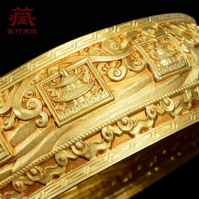 Huibao Manza Repair Plate Xizang Indoor Household Manda Plate Eight Auspicious Carved Man Tea Compasses Desktop Ornaments
