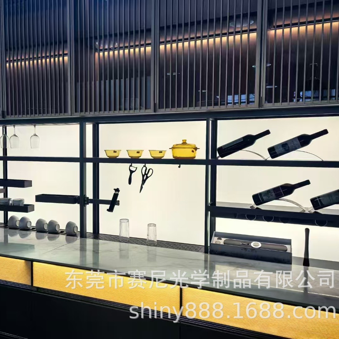 Custom Cabinet Wine Cabinet Marble Luxury Stone Borderless Light Panel Large Size Light Guide Plate Dongguan Source Factory